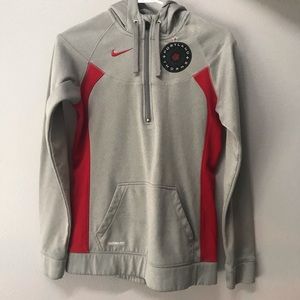 Portland thorns sweatshirt, quarter zip w/ hood